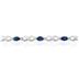 10k White Gold Sapphire and Diamond Hugs and Kisses Bracelet