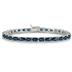 11 Carat Emerald Cut Sapphire Bracelet in .925 Sterling Silver 