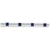 Lab Created Blue and White Princess Sapphire Bracelet on .925 Sterling Silver