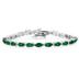 14k White Gold Diamond and  Emerald  Bracelet