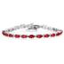 14k White Gold Diamond and Ruby Bracelet