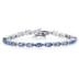 14k White Gold Diamond and  Tanzanite  Bracelet