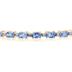14k Yellow  Gold Diamond and  Tanzanite Bracelet
