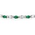 14k White Gold Diamond and Emerald  Bracelet