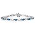 14k White Gold Diamond and  Sapphire   Bracelet
