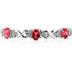 14k White Gold Diamond and Ruby Bracelet