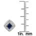 4MM Created Cushion Cut Sapphire and Genuine Diamond Earrings in .925 Sterling Silver