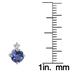 1 Carat All Natural Deep Purple Round Tanzanite and Diamond Stud Earrings in .925 Sterling Silver