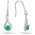 1/4 Carat T.W Round Emerald and Diamond Hook Earrings in .925 Sterling Silver