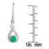 1/4 Carat T.W Round Emerald and Diamond Hook Earrings in .925 Sterling Silver