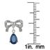3 Carat Pear Shape Created Sapphire and Diamond Ribbon Drop Earrings in .925 Sterling Silver