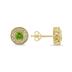 1/2 Carat TW Peridot and Diamond Bezel Set Earrings 10K Yellow Gold