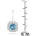 1 3/8 Cushion Cut Blue Topaz and Diamond Earrings in 14K White Gold