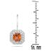1 3/8 Cushion Cut Citrine and Diamond Earrings in 14K White Gold
