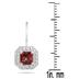 1 3/8 Cushion Cut Garnet and Diamond Earrings in 14K White Gold