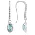 1 1/5 Carat Bezel Set Oval Aquamarine and Diamond Earrings in 10K White Gold