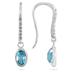 1 1/5 Carat Bezel Set Oval Blue Topaz and Diamond Earrings in 10K White Gold