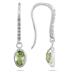 1 Carat  Bezel Set Oval Green Amethyst and Diamond Earrings in 10K White Gold