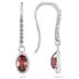 1 1/5 Carat Bezel Set Oval Garnet and Diamond Earrings in 10K White Gold