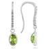 1 1/5 Carat Bezel Set Oval Peridot and Diamond Earrings in 10K White Gold