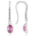 1 1/5 Carat Bezel Set Oval Pink Topaz and Diamond Earrings in 10K White Gold