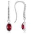 1 1/2 Carat Bezel Set Oval Ruby and Diamond Earrings in 10K White Gold