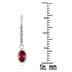 1 1/2 Carat Bezel Set Oval Ruby and Diamond Earrings in 10K White Gold