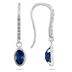 1 1/5 Carat Bezel Set Oval Sapphire and Diamond Earrings in 10K White Gold