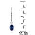 1 1/5 Carat Bezel Set Oval Sapphire and Diamond Earrings in 10K White Gold