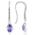 Bezel Set Oval Tanzanite and Diamond Earrings in 10K White Gold