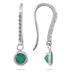 Bezel Set Round Emerald and Diamond Earrings in 14K White Gold
