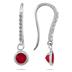 Bezel Set Round Ruby and Diamond Earrings in 14K White Gold