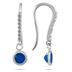 Bezel Set Round Sapphire and Diamond Earrings in 14K White Gold