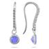 Bezel Set Round tanzanite and Diamond Earrings in 14K White Gold