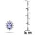 Tanzanite and Diamond Flower Earrings in 10K White Gold