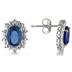 3.25 Carat Sapphire and Diamond Earrings in .925 Sterling Silver