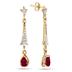 Ruby and Diamond Earrings 14k Yellow Gold