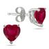 2.25 Carat Heart Shape Ruby Stud Earrings in .925 Sterling Silver