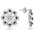 1.80 Carat Sapphire and White Topaz Earrings in .925 Sterling Silver 
