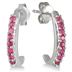 1/3 Carat Ruby Hoop Earrings in .925 Sterling Silver