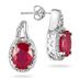 3.50 Carat Ruby and Diamond Earrings in .925 Sterling Silver