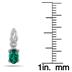 6x4MM Created Emerald and Genuine Diamond Earring in .925 Sterling silver
