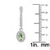1/2 Carat Oval Green Amethyst and Diamond Halo Dangle Earrings in 10K White Gold 