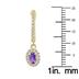 1/2 Carat Oval Amethyst and Diamond Halo Dangle Earrings in 10K Yellow Gold 