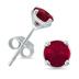 5MM All Natural Round Ruby Stud Earrings in .925 Sterling Silver