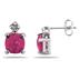 1.20CTW Pink Topaz  & Diamond Earrings in White Gold
