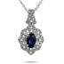 .50 Created Sapphire and Genuine Diamond Pendant in .925 Sterling Silver