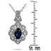 .50 Created Sapphire and Genuine Diamond Pendant in .925 Sterling Silver