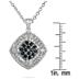 Sapphire and Diamond Cluster Pendant in Sterling Silver