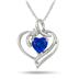 1 Carat TW Created Heart Shape Sapphire and Genuine Diamond Pendant in .925 Sterling Silver